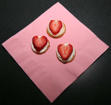 Stawberry Heart Cookies sized