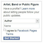 facebook page author selection