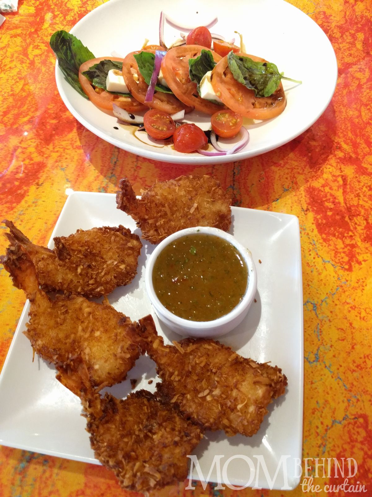 Coconut shrimp and salad beachside Kaanapali Maui