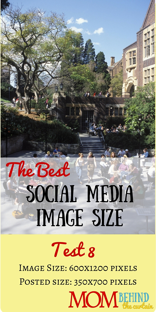 Test 8 of trying to find the best social media image size, a single image that will work for social sharing images on Facebook, Twitter, and Pinterest.